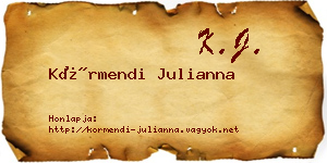 Körmendi Julianna névjegykártya