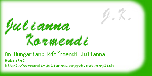 julianna kormendi business card
